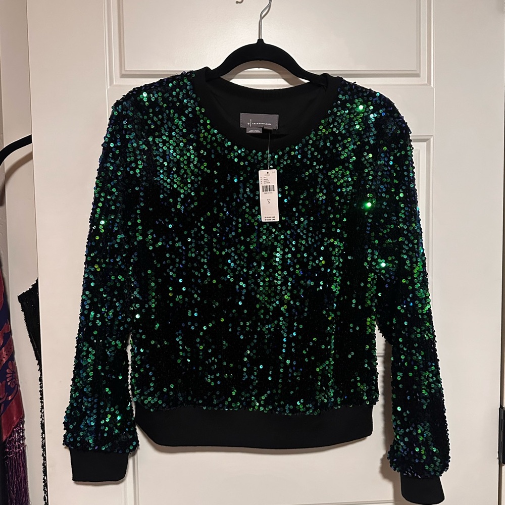 Anthropologie Sequin Sweater - Medium